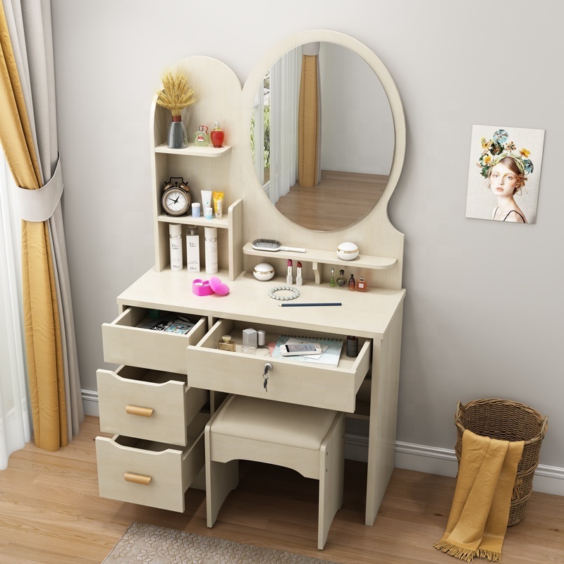 bedroom furniture latest designs girls saving space vanity corner slim nordic storage make up dresser dressing table with mirror