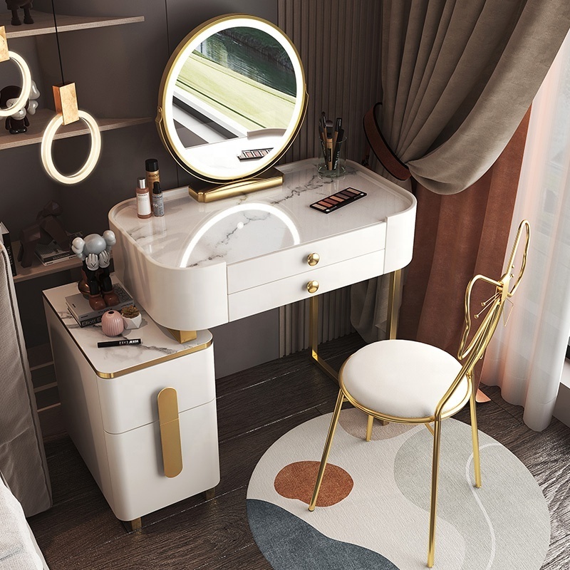 Bedroom furniture modular simple designs dressers with drawers luxury dressing table for bedroom with lights mirror