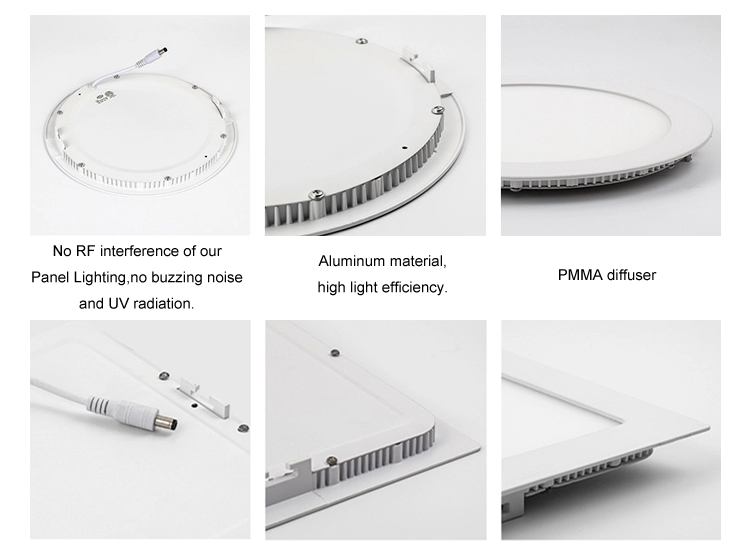 High Quality 24w 18w 15w 12w 3w Led Panel Light Round 6w Recessed Led Panel Light Warm White 6500 K Flush Mount Panel Light