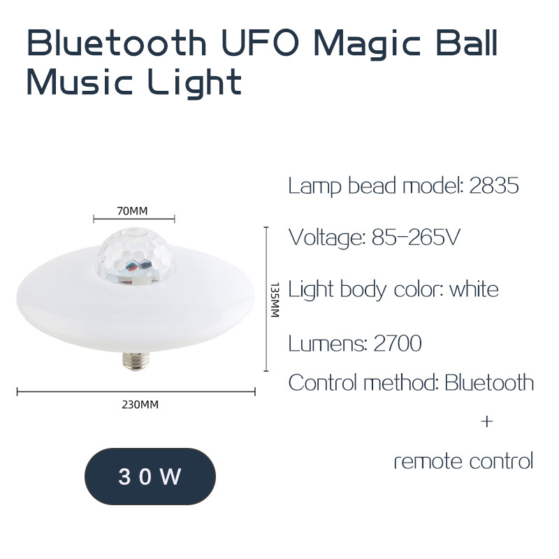 LED UFO Ceiling Light With Bluetooth Music RGB Night Light Decoration Christmas Musical Lights