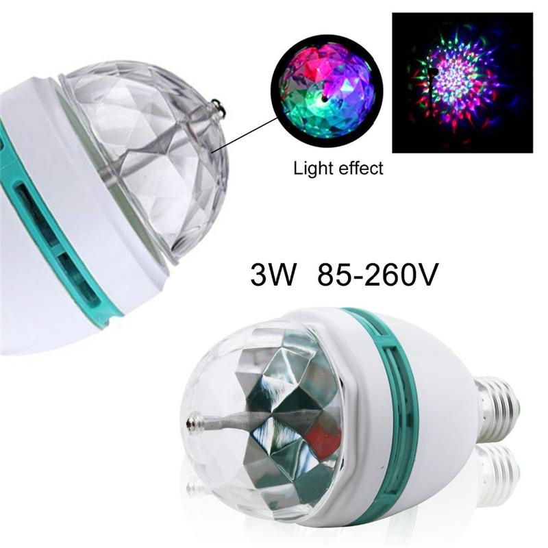 Newly Launched Auto E27 B22 3W Bulb Full Color RGB LED Plastic Rotating Lamp