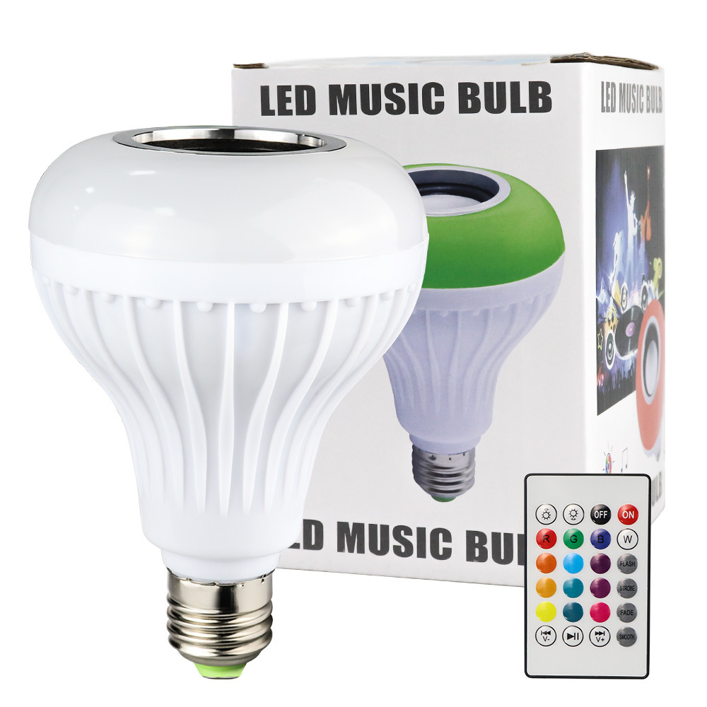 Home Decoration Smart Remote Control Lamp RGB Light  12w Led Bulb Speaker Blue Tooth Music Bulb