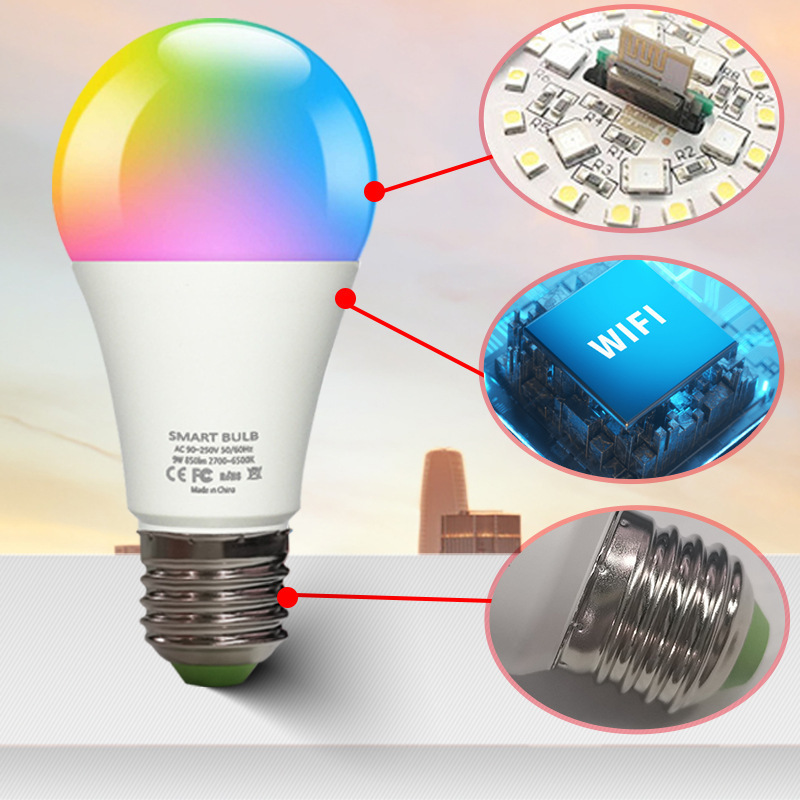 Led Rgb Bulb Light Led Lighting 9w E27 E14 B22 Smart Wifi Led Bulbs Led Lighting 11w E27 E14 B22 Smart Wifi Led Bulbs