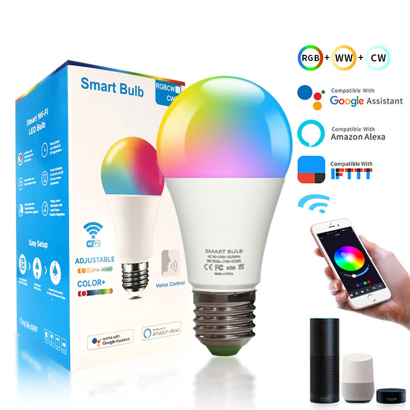 Led Rgb Bulb Light Led Lighting 9w E27 E14 B22 Smart Wifi Led Bulbs Led Lighting 11w E27 E14 B22 Smart Wifi Led Bulbs