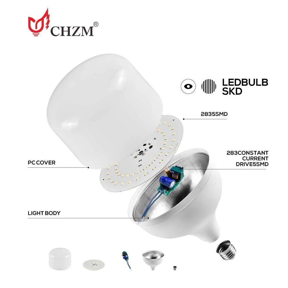 CHZM free sample high power e27 b22 e40 t shape focos led bulb10w 20w 30w 40w 50w led bulb