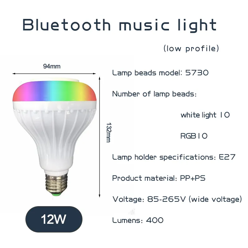 CHZM free sample 12w E27 Lamp Wifi App B22 RGB Remote Control Lights Music Light Led Smart Bulb