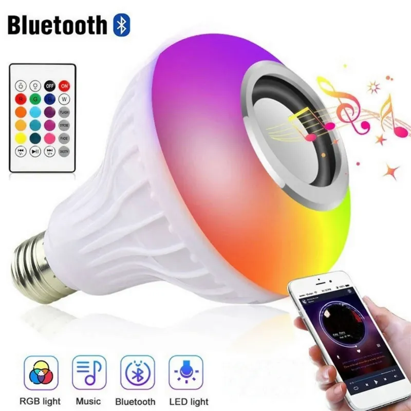 CHZM free sample 12w E27 Lamp Wifi App B22 RGB Remote Control Lights Music Light Led Smart Bulb