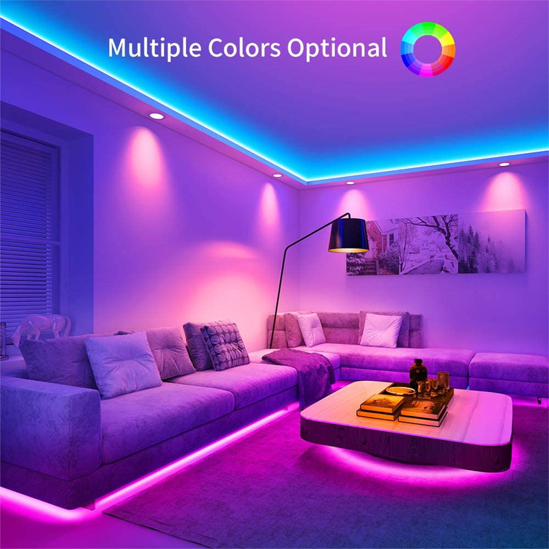 Hot Selling 5v /12V/ 24v / 5050 /2835 RGB Music Sync Color Changing Remote App Control Flexible Smart Led Strip Light