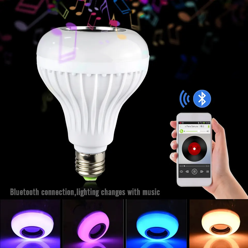 CHZM free sample led color changing music bulb led remote control bluetooth speaker music bulb