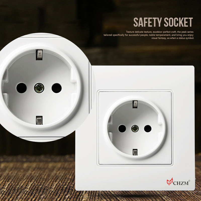 EU Standard German Socket 16A Electrical Outlet Wall Plate Embedded Wall Socket with Usb Ports