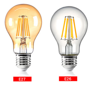 In stock E27 E14 A60 C35 ST64 Edison electric LED filament bulb lights wholesale 5W 7W 9W 12W smart wifi blue tooth dimmable