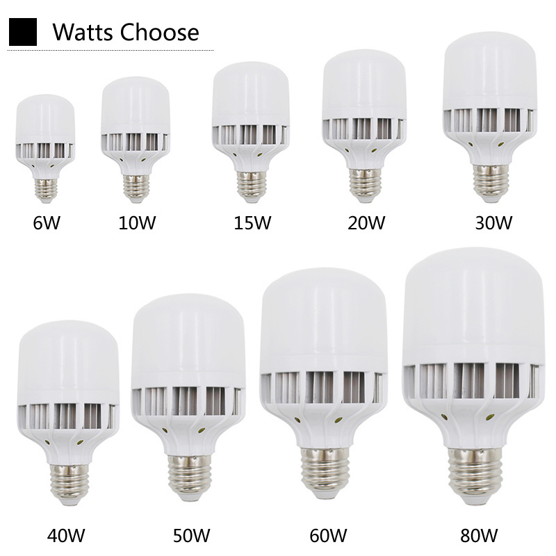 6W 10W 15W 20W 30W 40W 50W 60W 80W CFL lighting E27 LED Bulb lamps flat bird cage LED high bay light LED bulb