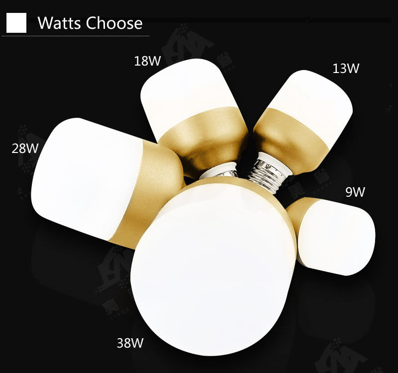 Hot selling gold cheap led bulb China supplier 9w 13w 18w 28w 38w plastic led light bulb e27 long lifespan