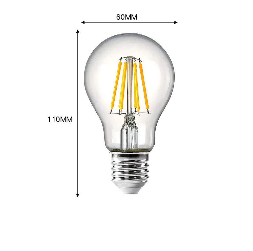 Led Filament Bulb G45 6W B22 E12 E14 E26 E27 Base Vintage Edison Candle Bulb Clear Amber  Dimmable Led Filament Bulb