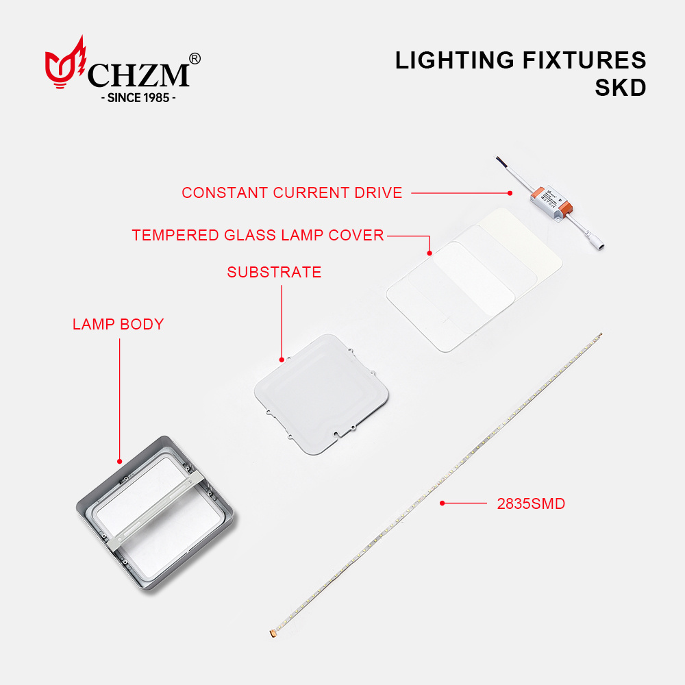 High Lumen High Efficiency Driver Round Square Dimmable Led Ceiling Panel  3W 6W 9W 12W 15W 18W 24W White SKD Lighting