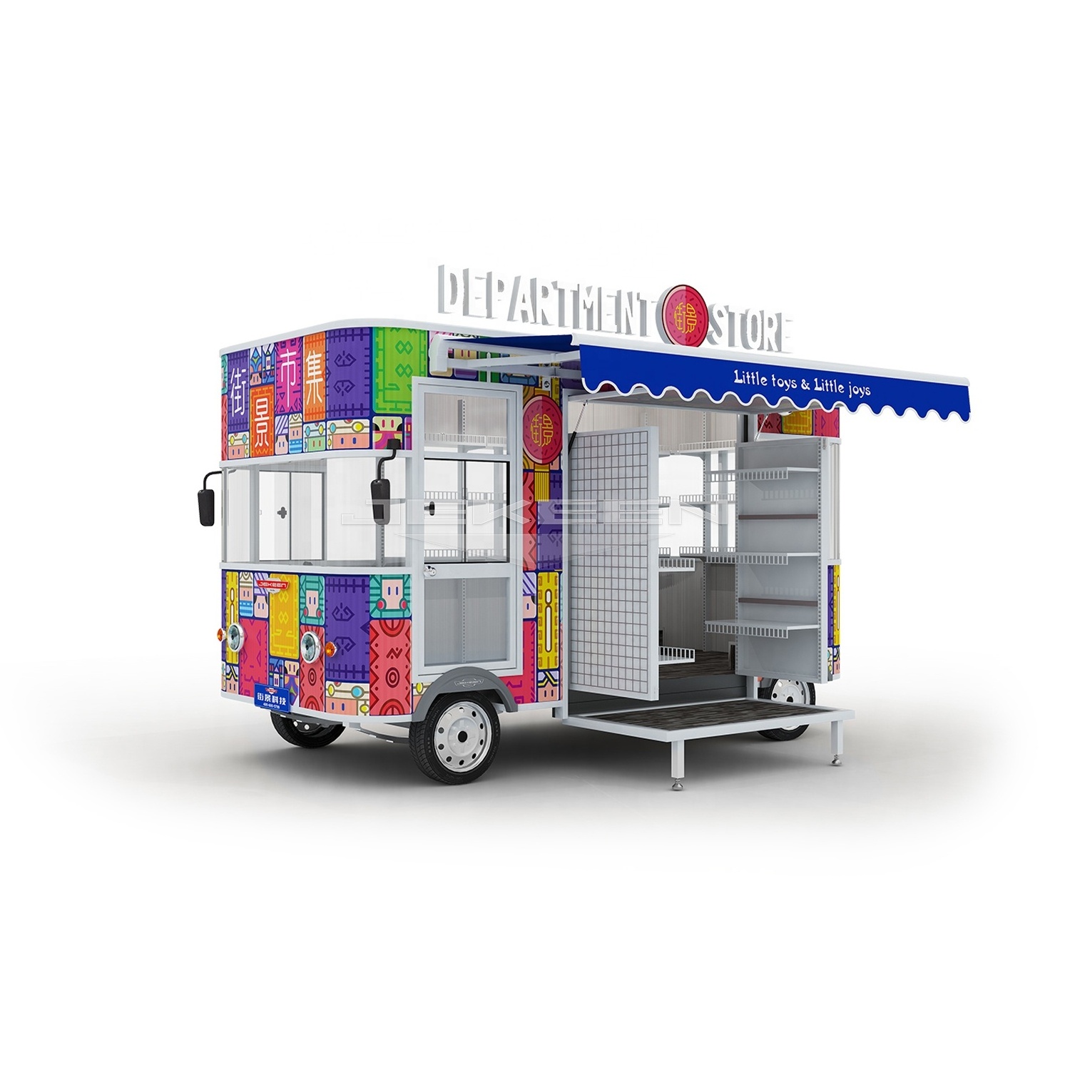 JEKEEN Ice-Cream New Electric Mobile Bar Restaurant Equipment Concess Food Trailer Snack Machines Food Trucks