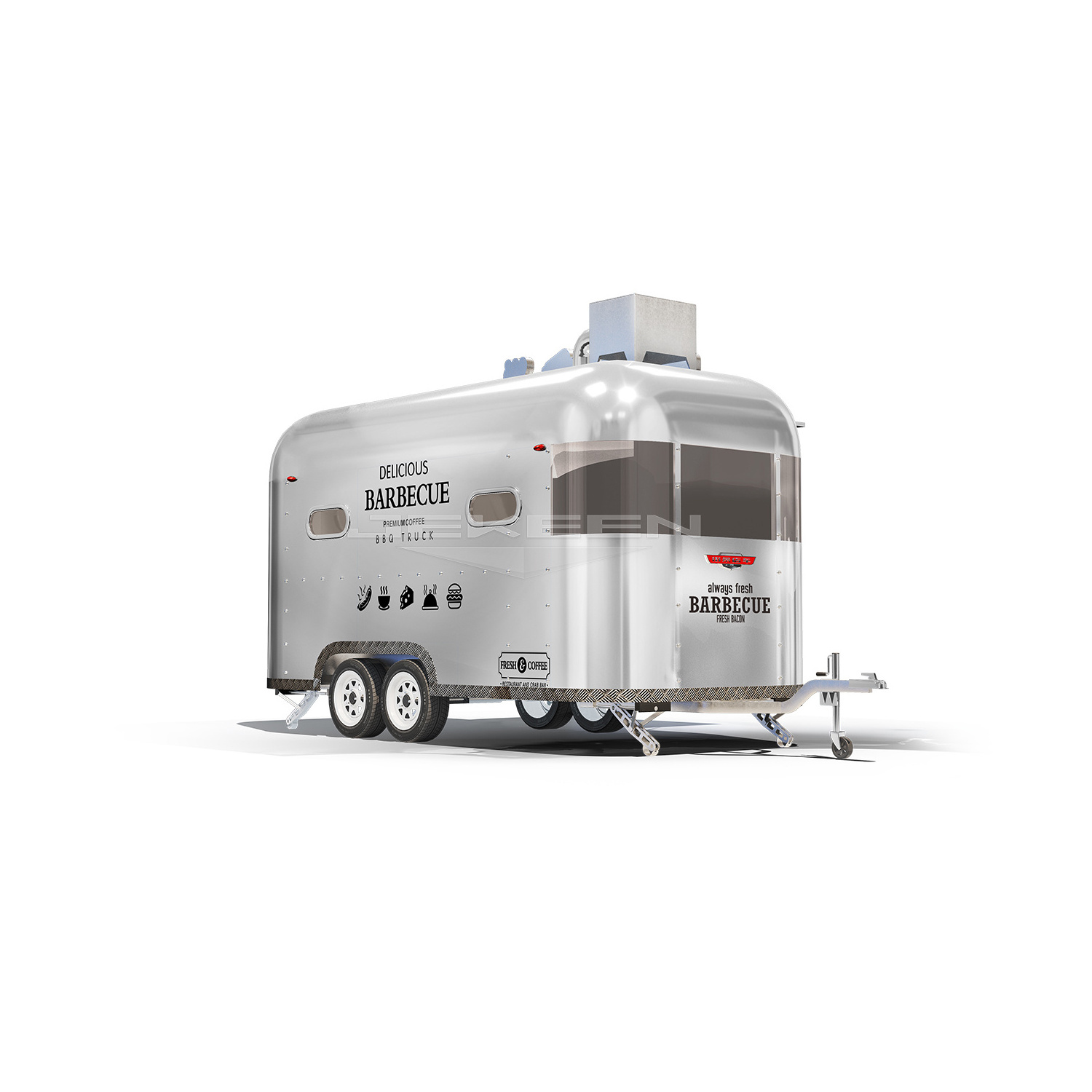 Mobile Kitchen Food Trailer Truck Barbeque Cooking Food Caravan Burgers Vending Food Cart Wholesale Price From China