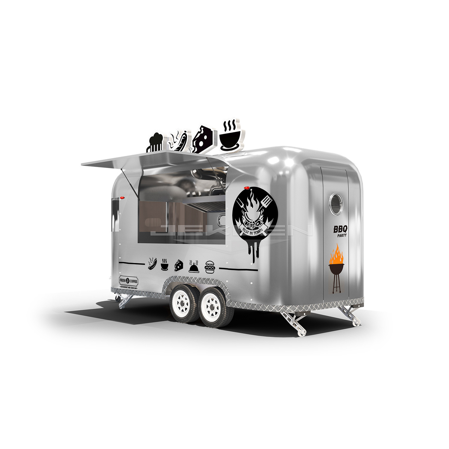 Mobile Kitchen Food Trailer Truck Barbeque Cooking Food Caravan Burgers Vending Food Cart Wholesale Price From China