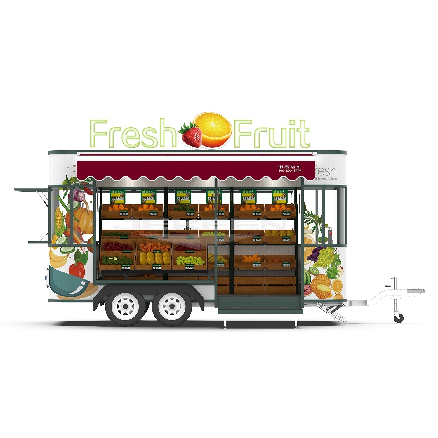 Jekeen Ice Cream Multifunction Coffee Trailer Commercial Catering Food Cart Truck Factory Custom Fast Food Concession Trailer