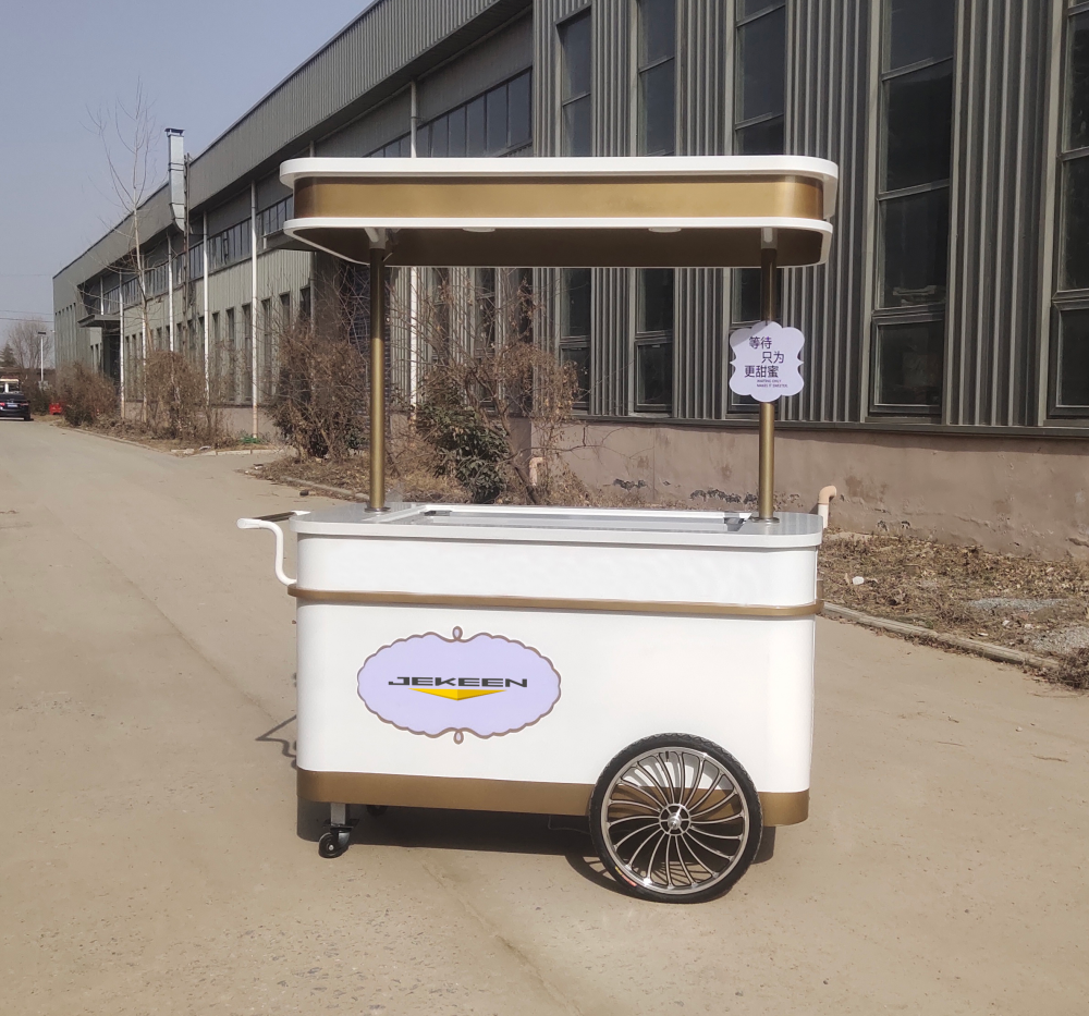 Jekeen High Quality Small Push Food Carts Hot Dog Food Trailer Electric Mobile Fast Food Truck Ice Cream Cart With Wheels