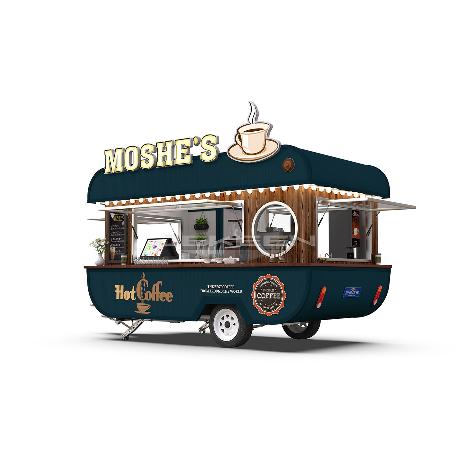 JEKEEN high quality hot sale snack trailer mobile coffee shop price food truck trailer of MOSHE coffee cart