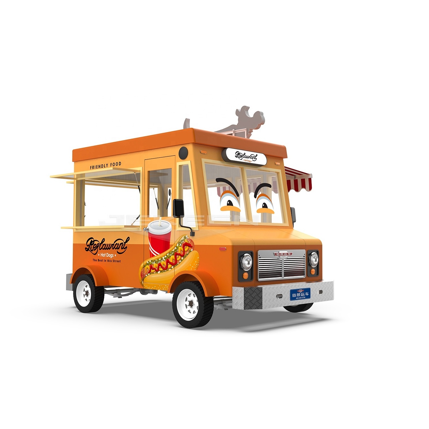 JEKEEN Hot Sale Popular Hot Dog BBQ Small Mobile Sandwich Fast Food Carts Food Truck For Sale