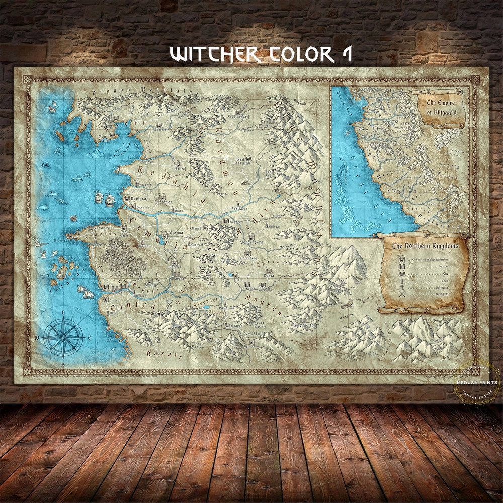 The Witcher 3 Wild Hunt Poster Game Map Printing Game Art Painting Esports Room Wall Art