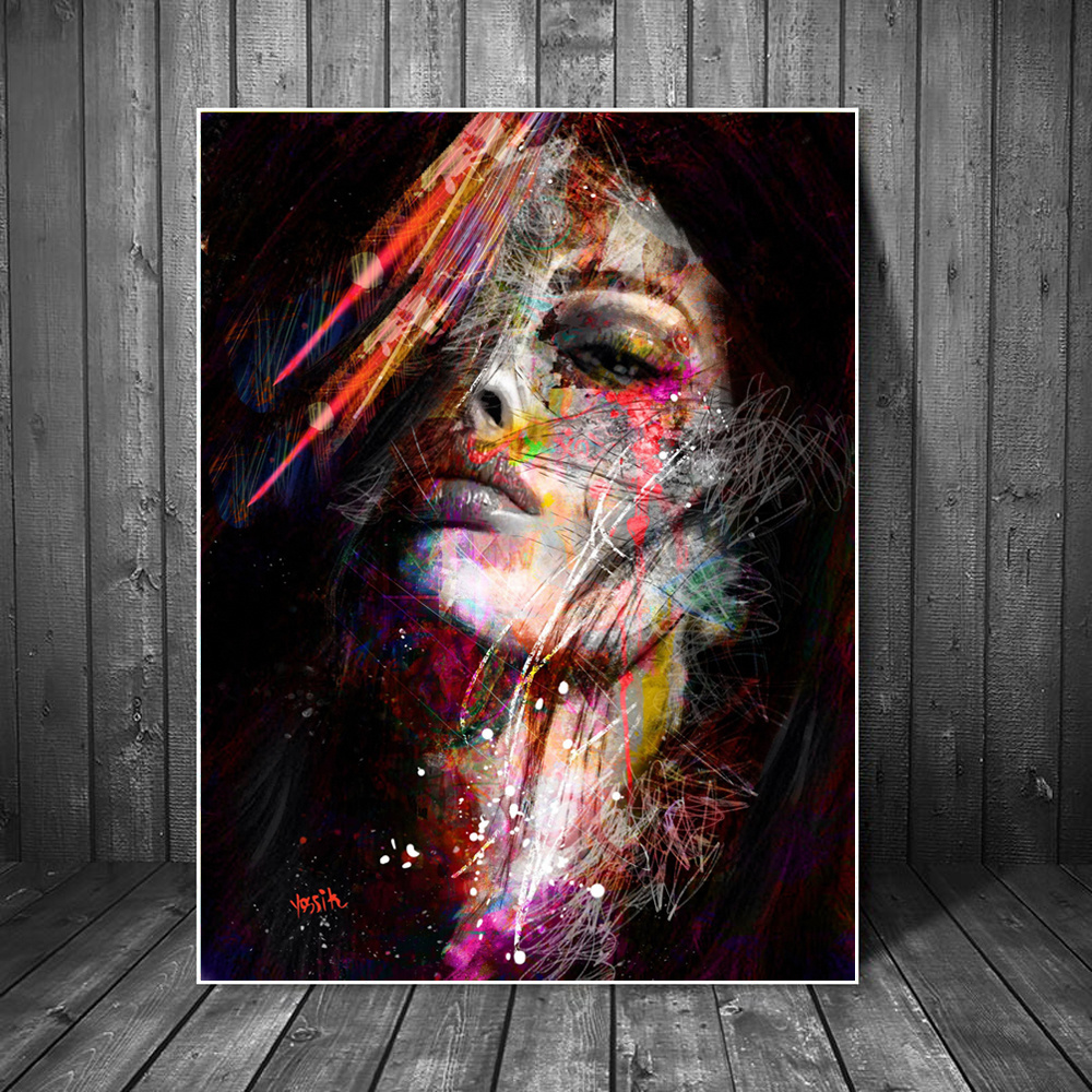 Abstract Graffiti Art Wall Paintings Print On Canvas Pop Art Canvas Prints Modern Girls Oil Paintings For Living Room Wall Decor