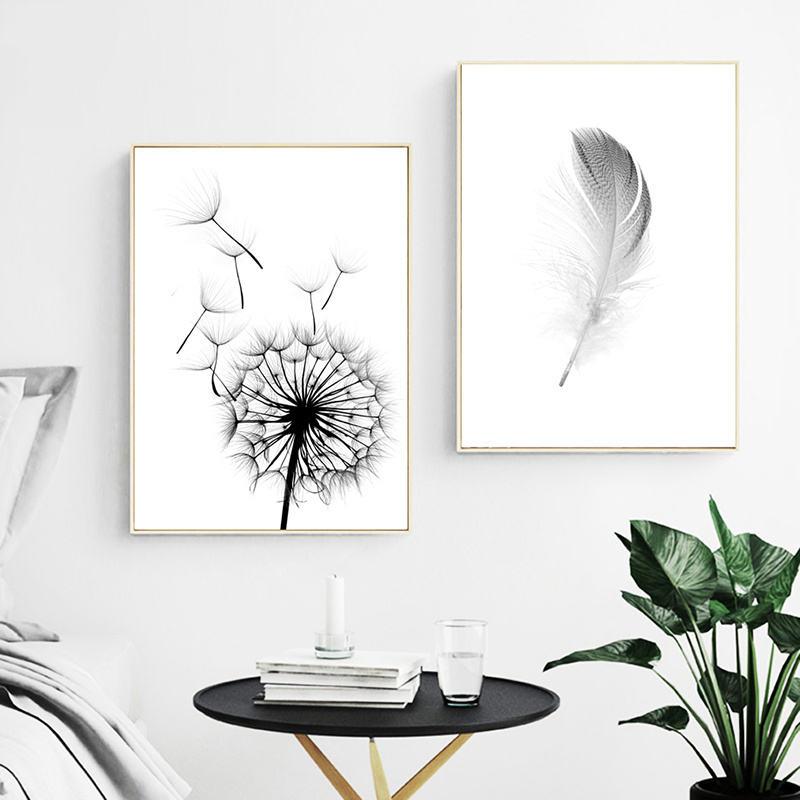 Simple Quotes HD Modular Picture Nordic Style Poster Feather Dandelion modern living room canvas prints wall art decor