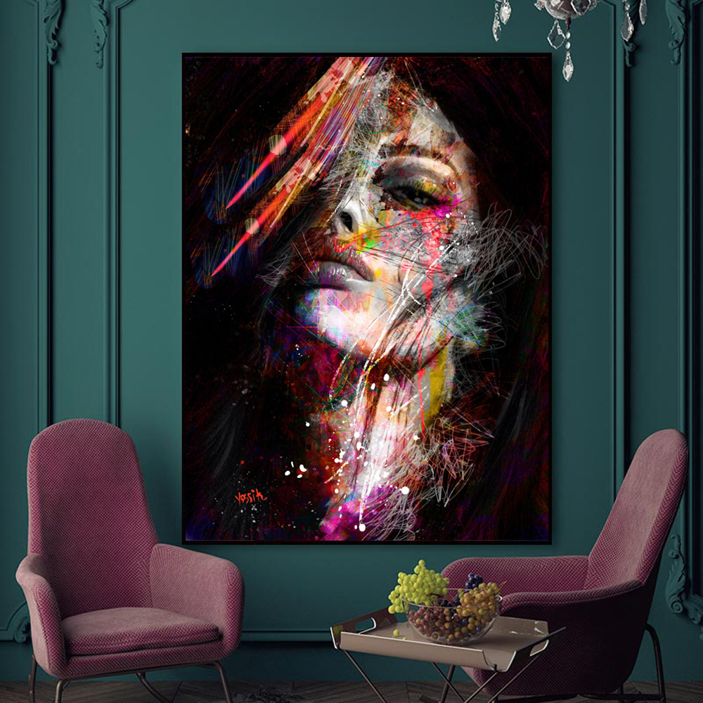 Abstract Graffiti Art Wall Paintings Print On Canvas Pop Art Canvas Prints Modern Girls Oil Paintings For Living Room Wall Decor