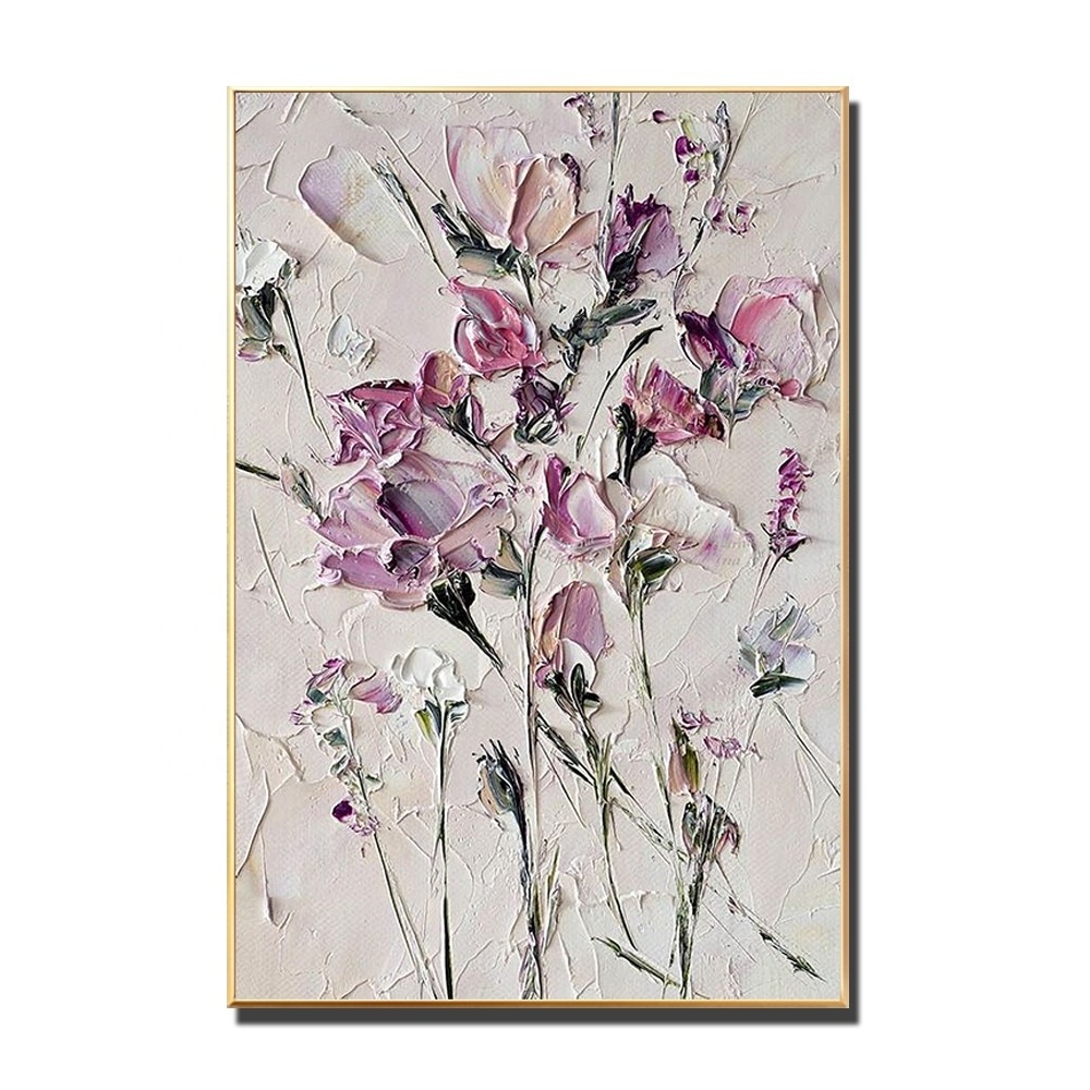 New Design Abstract Flowers Oil Painting 3D Canvas Painting Floral Art Textured Acrylic Artwork Craft Home Decor Dropshipping