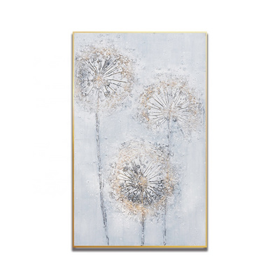 Jiekai original abstract dandelion Oil Painted Canvas   design Abstract  texture painting  gray beige canvas wall art