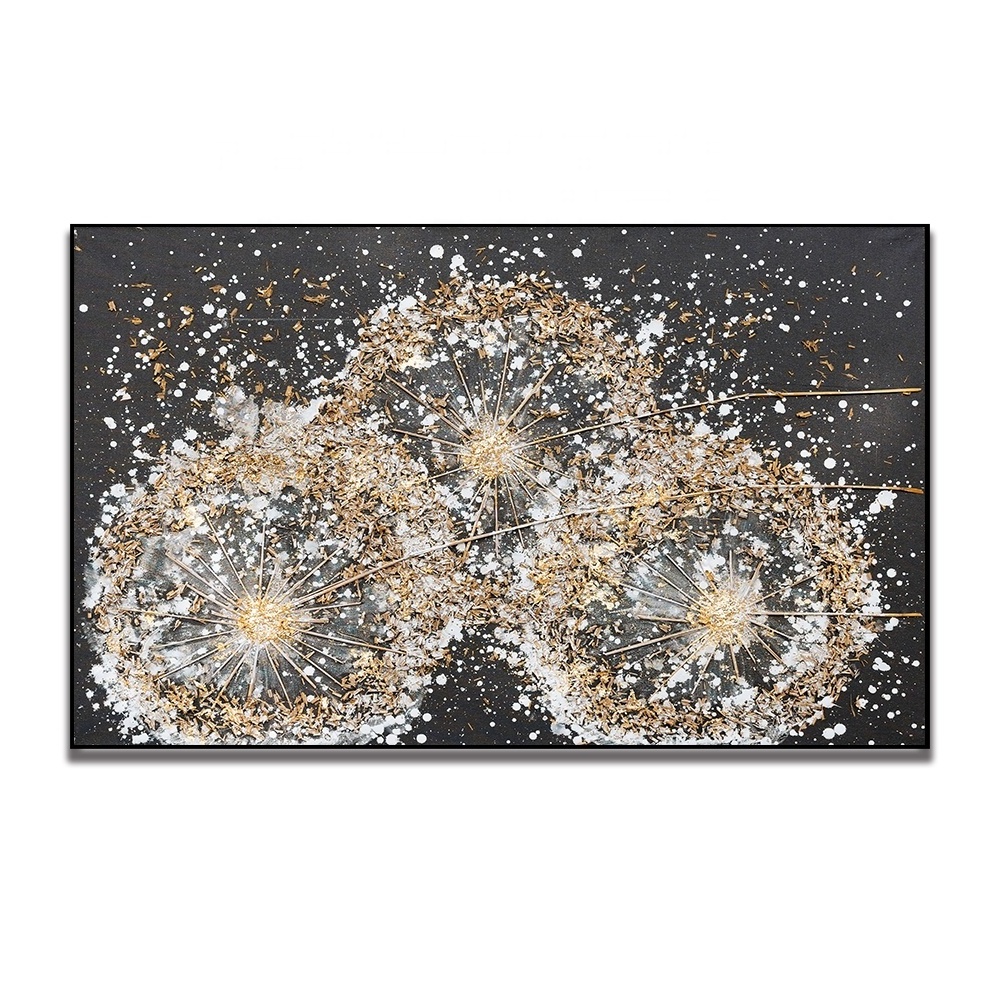 Jiekai original Abstract dandelion Oil Painted Canvas   design  hand-painted flowers texture painting   canvas wall art