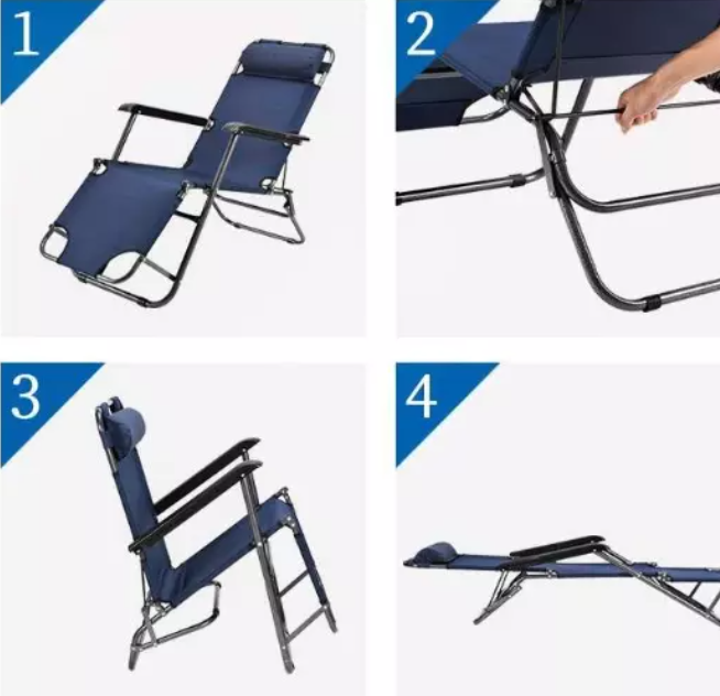 Hot Sale Ultralight Lay Flat Adjustable Beach Chair Camping Chair