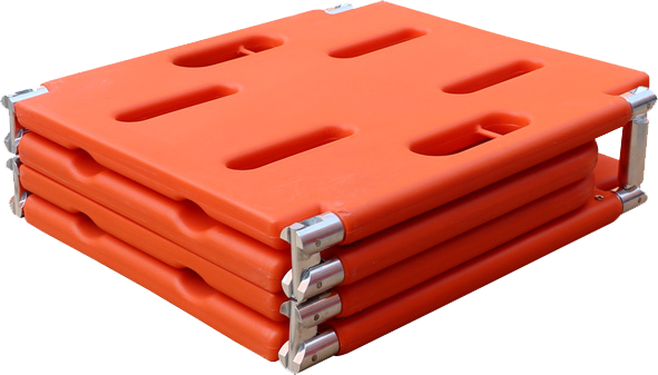 Wholesale Manufacturer Medical Emergency Lifeguard HDPE 2 Folding Spine Board with Straps