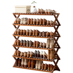 Simple multi-layer shoe cabinet for storing shoes on household door shelf Solid wood special shoe rack