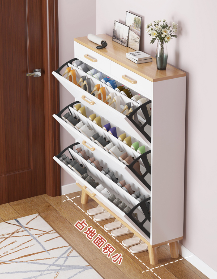 Fashion Solid wood multilayer shoe cabinet Simple shoe rack in dormitory