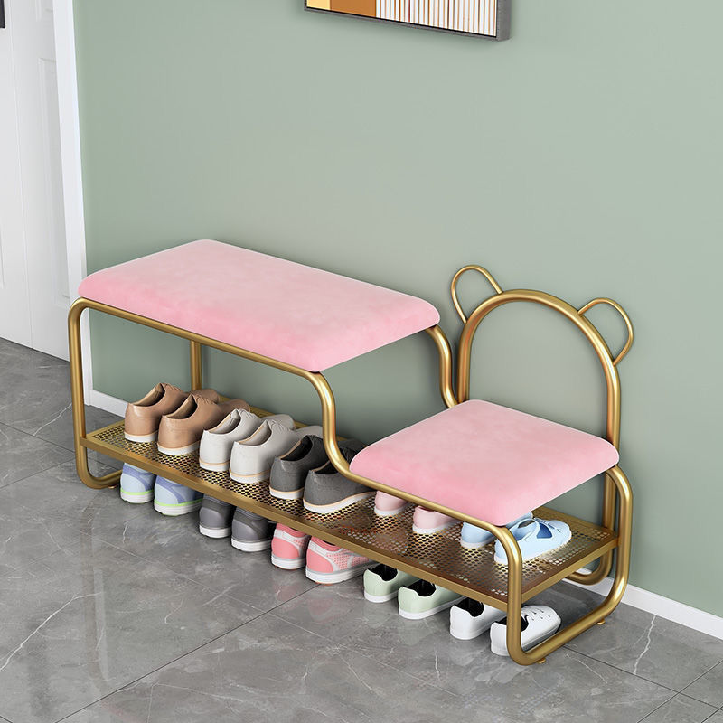 Modern and simple small household entry level children's shoes can be changed into a sitting shoe rack