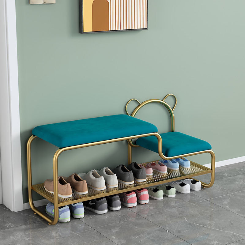 Modern and simple small household entry level children's shoes can be changed into a sitting shoe rack