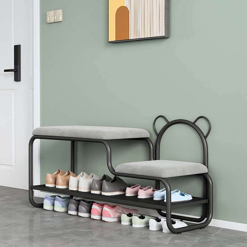 Modern and simple small household entry level children's shoes can be changed into a sitting shoe rack