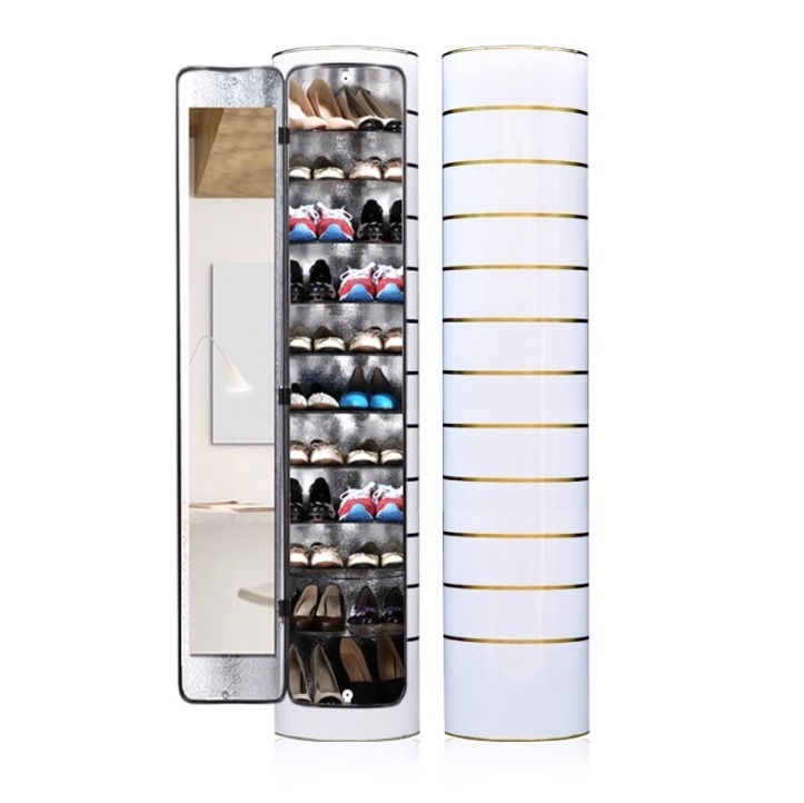 New Type  High Vertical Cylindrical Storage living room furniture Rotating smart Shoe rack Cabinet