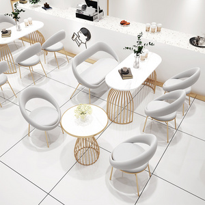 Milk tea shop table and chair combination dessert burger shop simple and fresh dining furniture coffee shop booth sofa