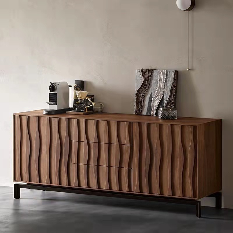 Nordic modern simple bedroom living room solid wood storage sideboard