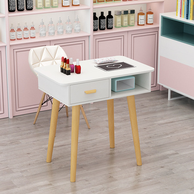 Professional Manicure Furniture Used Nail Salon Tables White Wood Style Modern Simple manicure table and chair set