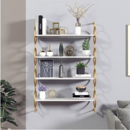 Simple Multilayer Wrought Iron Ledge Metal Rack Wrought Iron Log Rack Black Gold Wall Decorative Shelf