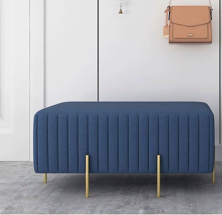 Single and double Velvet stool chairs and ottoman shoe stool with metal ...