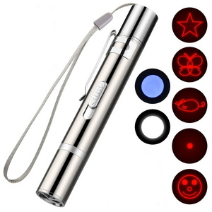 Hot selling 3in1 interact laser pattern cat toy lighting USB Rechargeable less than 1mw Red Dot laser pointer for cat