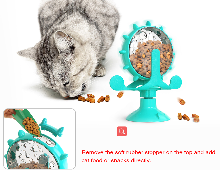 Cat toys make money wheel tickle cat leak food windmill pet supplies training cat to eliminate anxiety turntable fun spinning su