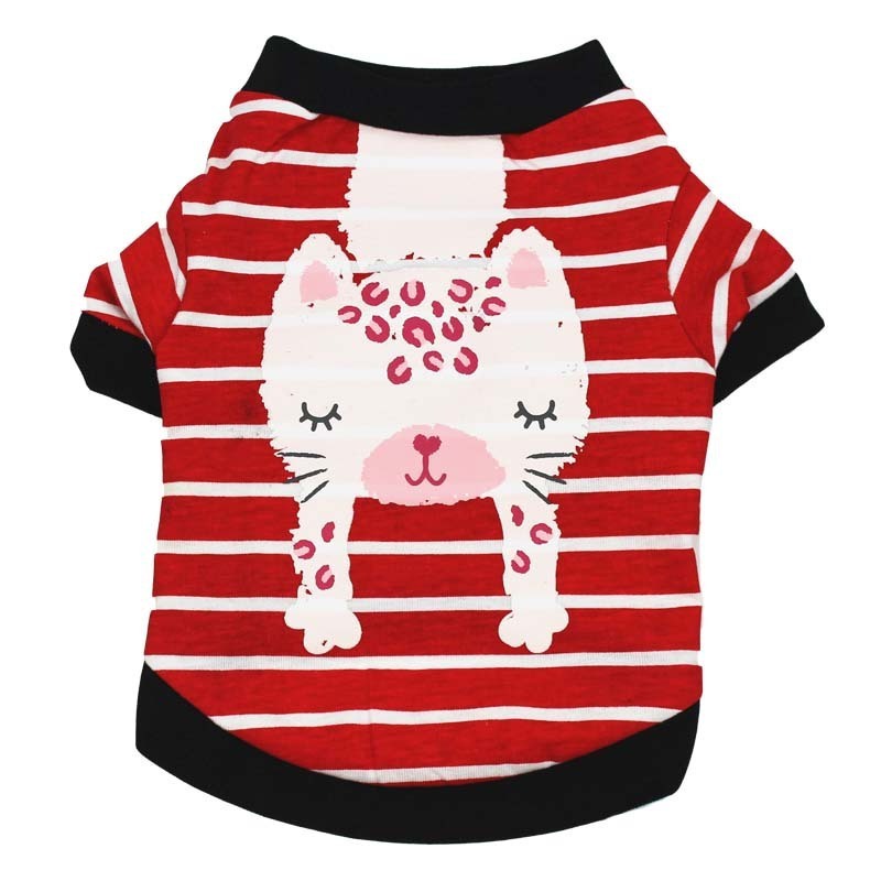 Summer Dog Matching And Owner Small Pit Bull Cute Human Designer T-shirt Stripe Animal Patterns Sport Pet Clothes