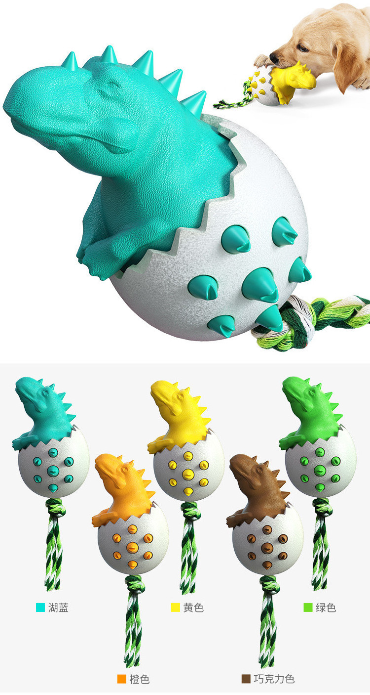 pet toysManufacturer Dinosaur Egg Dog Molar Stick Chew Resistant Dog Toy Hot Sale Toothbrush Durable Wholesale Pet Factory